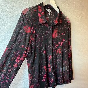 ☀️ EUC DKNY Sheer Long Sleeve Blouse